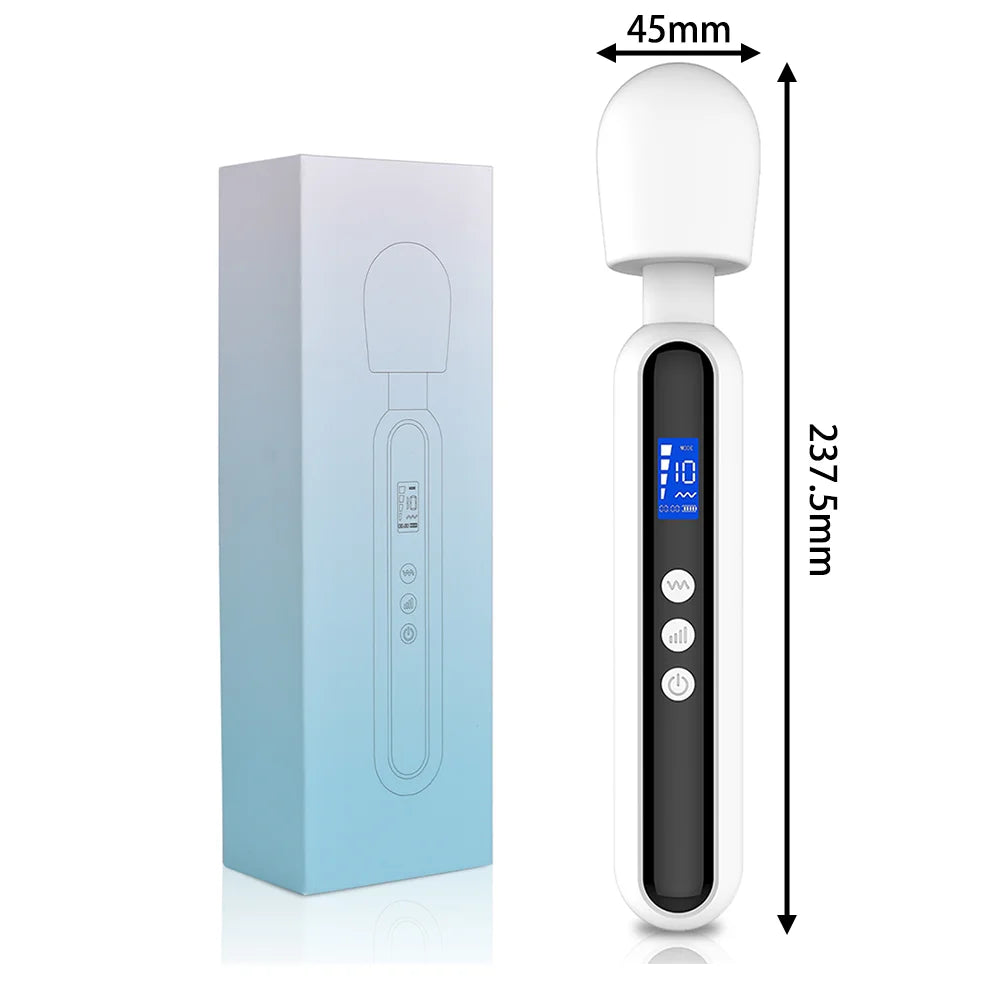 Multi Functional Massage Stick LCD Display Timing Vibrator Silicone Material 10 Frequency 4-Speed Waterproof Charging Model