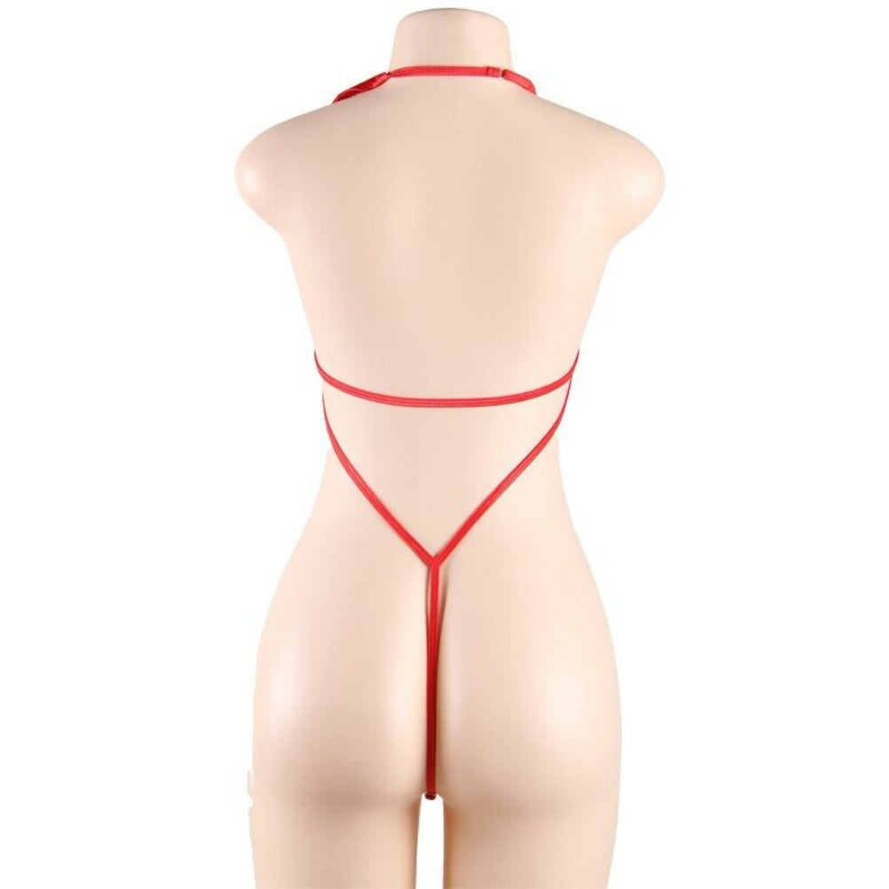 Bodysuit for Women Sexy Lingere One Piece Satin Bowknot Sleepwear Nightdress US