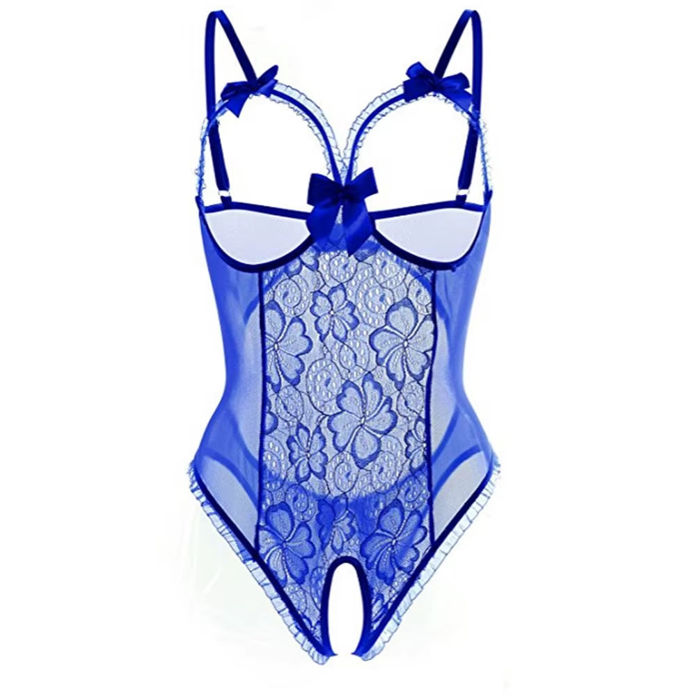 Erotic Lingerie for Women Sex Underwear Porn Outfit Dress Hot Bow Open Sexy Costume Open Crotch Transparent Lingerie plus Size