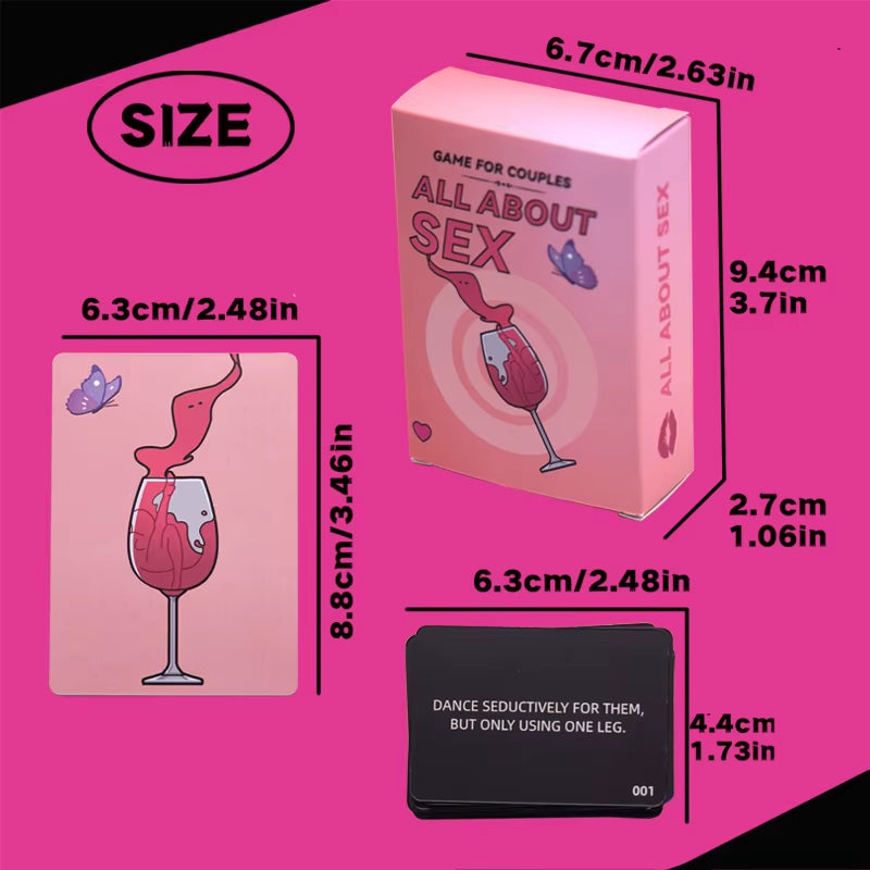 All about Sex, an Exciting Original Card Game for Couples, Elevate Your Evenings with Fun and Joy, 2 Players, 20+Mins, Age 16+
