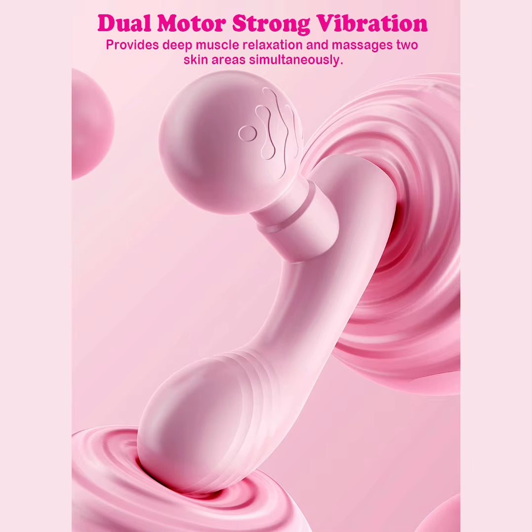Dual-Head Dual-Motor MINI Massager | Rechargeable Portable Muscle Relaxation Massager & Vibrator for Women
