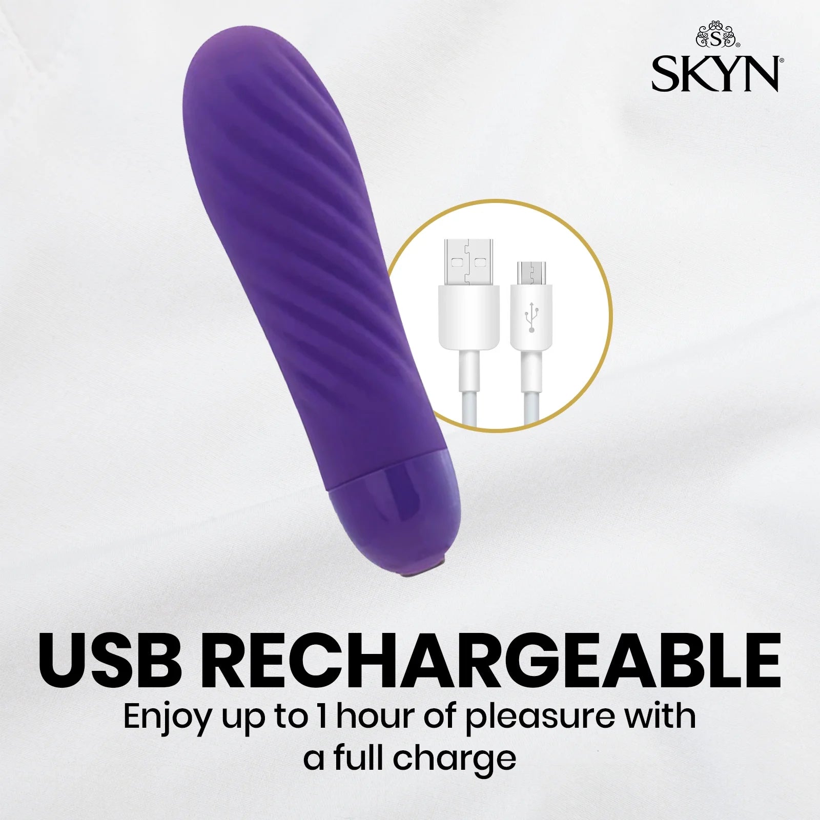 SKYN Shiver Bullet Massager Vibrator, 7 Speeds, Purple