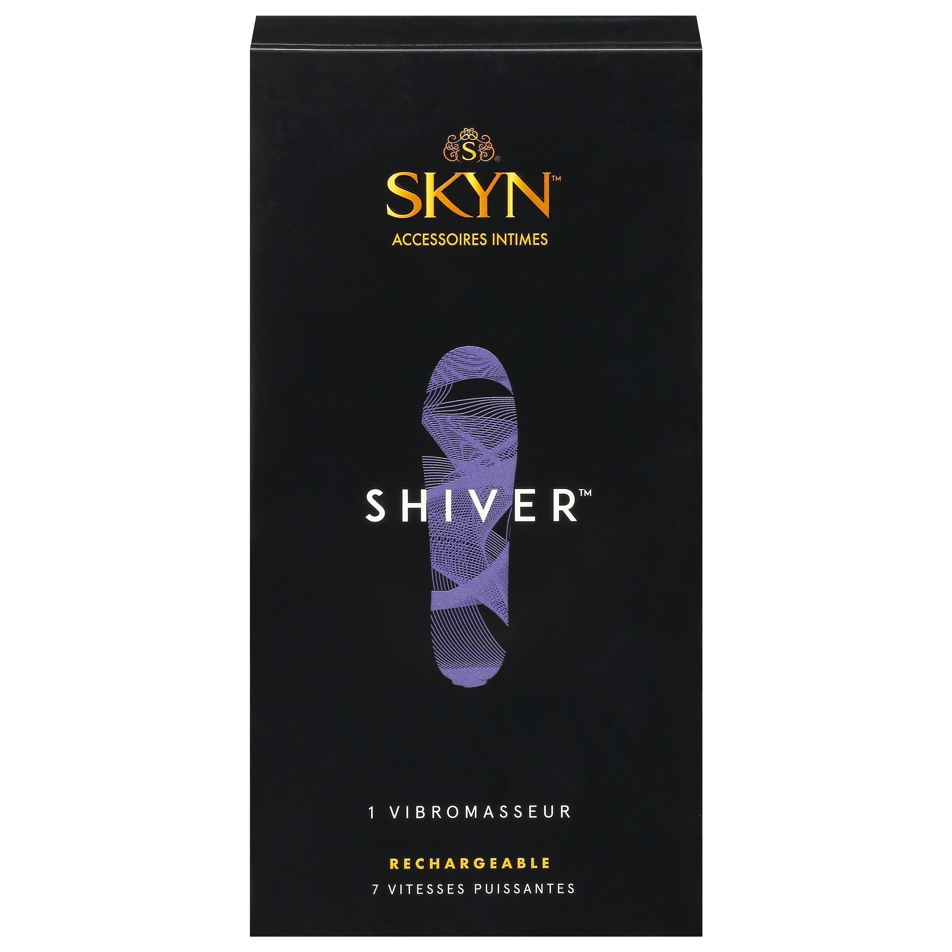 SKYN Shiver Bullet Massager Vibrator, 7 Speeds, Purple