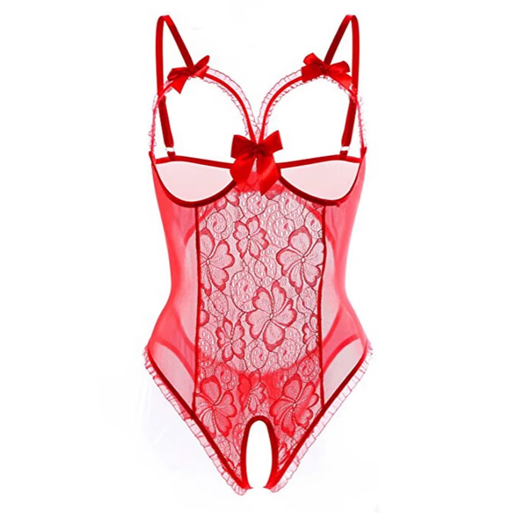 Erotic Lingerie for Women Sex Underwear Porn Outfit Dress Hot Bow Open Sexy Costume Open Crotch Transparent Lingerie plus Size