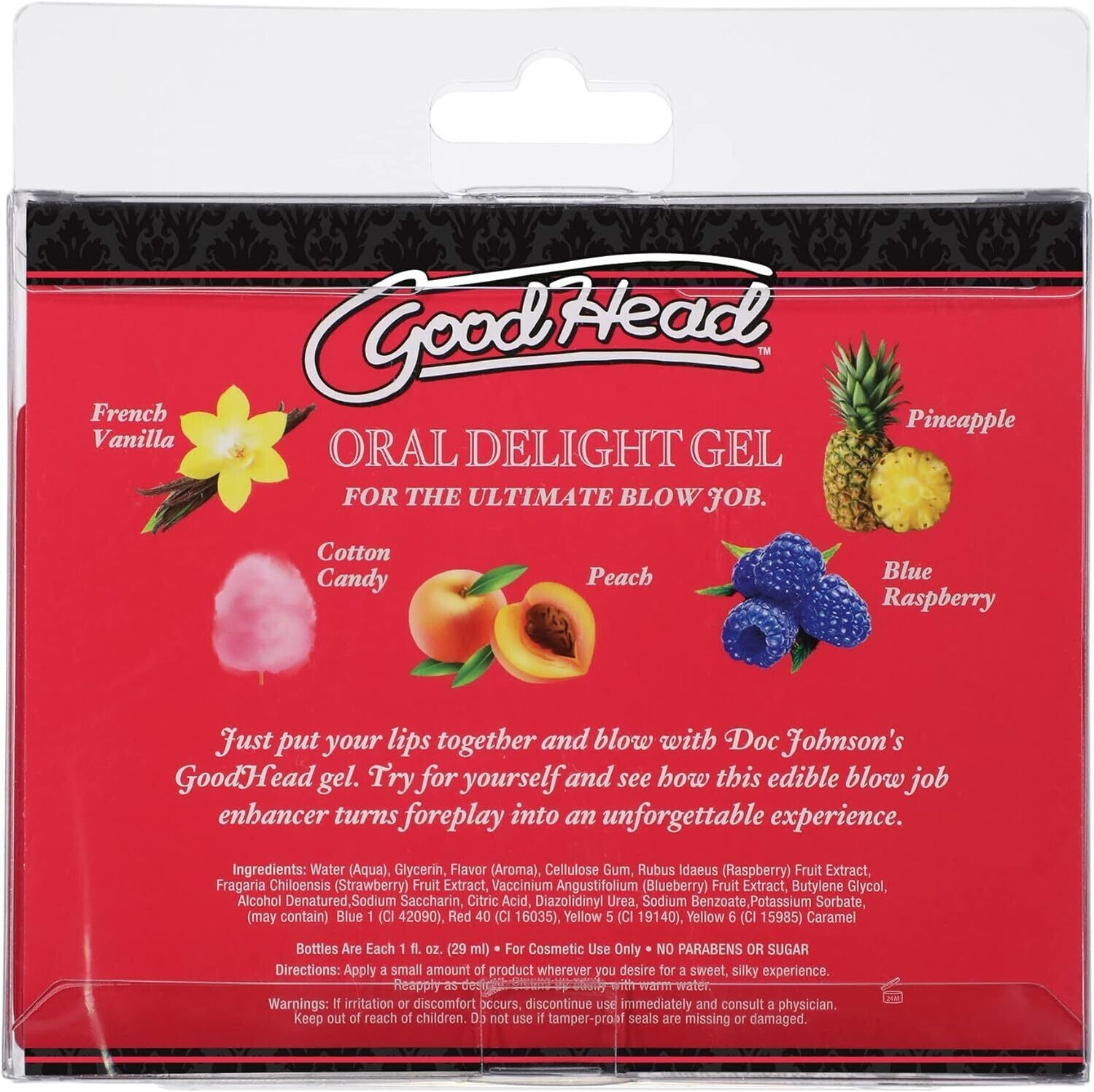 Goodhead Oral Delight Gel Water Based Flavored Lubricant - 5 Pack - 1 Oz