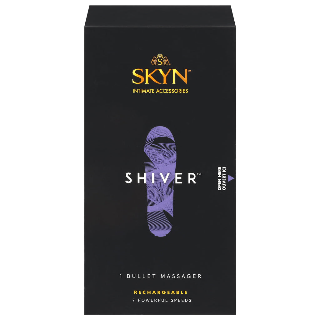 SKYN Shiver Bullet Massager Vibrator, 7 Speeds, Purple