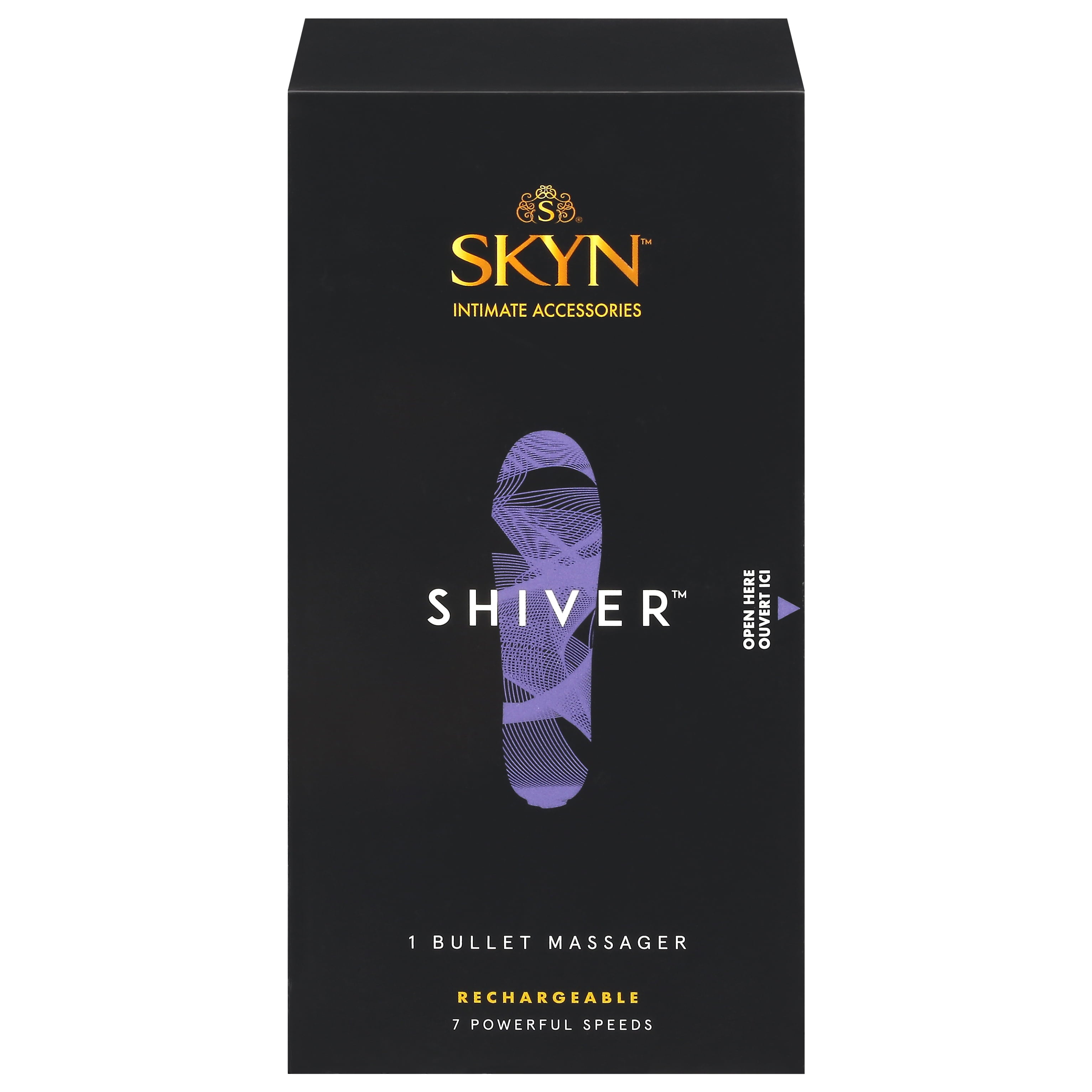 SKYN Shiver Bullet Massager Vibrator, 7 Speeds, Purple