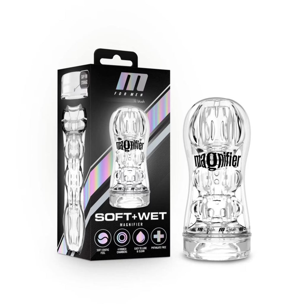 Blush M for Men Soft and Wet Magnifier Stroker - Clear