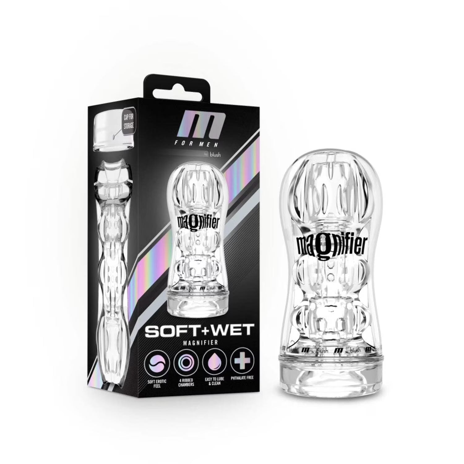 Blush M for Men Soft and Wet Magnifier Stroker - Clear