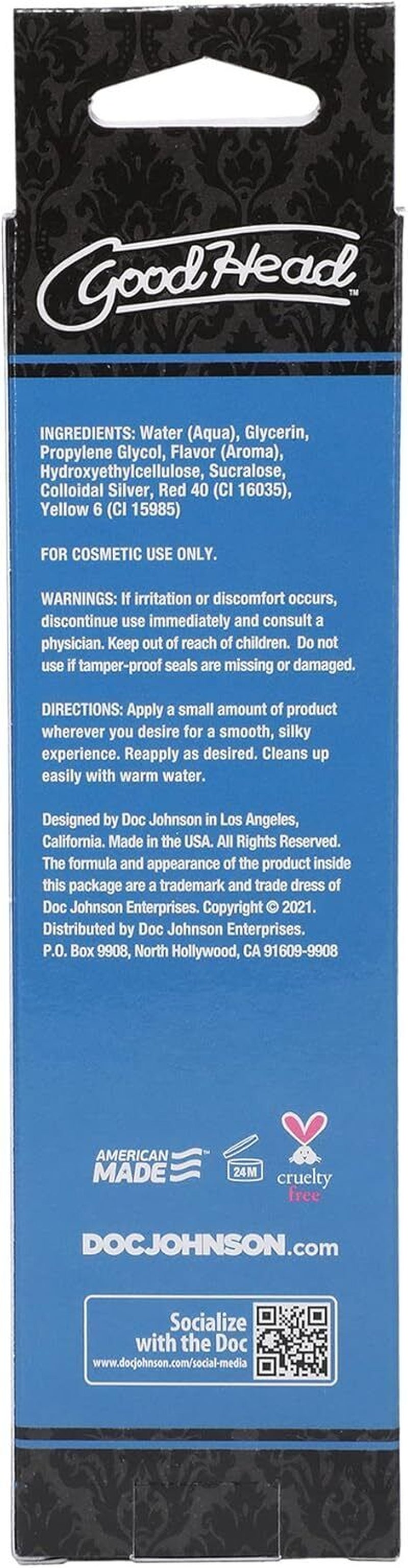 Goodhead Slick Head Glide Oral Sex Deep Throat BJ Delight Gel Flavored Lubricant