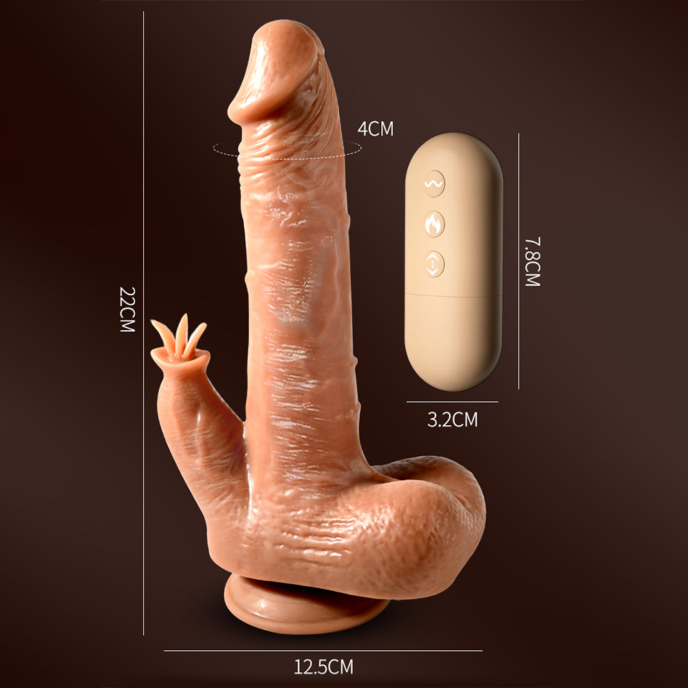 Realistic Silicone Dick Vibration Thrusting and Heating, Remote Control Virabtor Adult Toys for Women with Strong Suction Cup for Hands Free Play